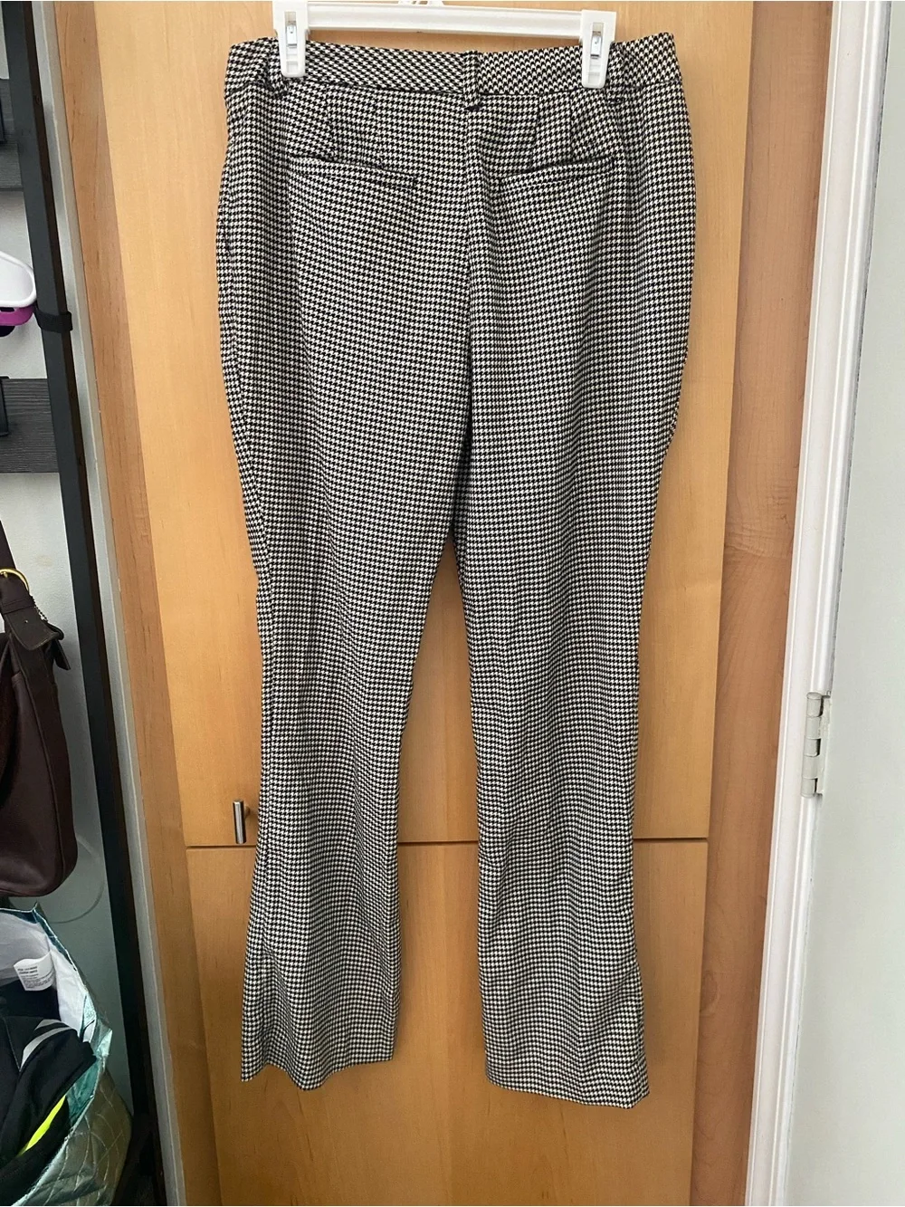 White House Black Market Black White Houndstooth The Slim Trousers Pants Size 10